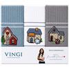 Vingi ricami Set 3 strofinacci in spugna con applicazioni ricamate - Home - Vingi Ricami