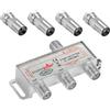 POPPSTAR PARTITORE ANTENNA TV 3 USCITE SPLITTER SEGNALE DIGITALE TERRESTRE CONNETTORI IEC