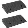 QWORK 2 pezzi rampa carrabile per marciapiede in plastica rampe auto per sedie a