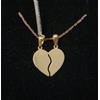 FMF Pendente E Catena Oro 18K 750 Mls. Cuore Con 2 Metà E 2 Anelli. 17,3 MM.