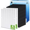 Pelano 115115 C535 Taglia 21 Filtro di ricambio A compatibile con purificatore d'aria Winix C535, PlasmaWave 5300 6300 5300-2 6300-2 P300 Plasma wave - 2 HEPA + 8 filtri a carbone