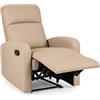 Palucart Poltrona Relax Reclinabile in Tessuto con Meccanismo Manuale - Sogno 77x74x110cm