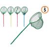 TrAdE Shop Traesio GUADINO DA PESCA 40CM MANICO IN BAMBÙ RETINO DIAM 20CM 5 COLORI ASSORTITI 65307A