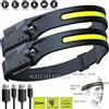2 PEZZI TORCIA FASCIA LACCIO TESTA ESCURSIONE LAVORO CON LED RICARICABILE USB