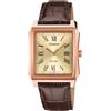 Casio Orologio analogico CASIO MTP-B190RGL-9BV in pelle oro rosa
