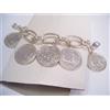 Cozzi Gioielli Bracciale in Argento 925 con 5 monete da 500 lire - Bracciale - Centenario