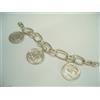 Cozzi Gioielli Bracciale in Argento 925 con 3 monete da 500 lire - Bracciale - Centenario