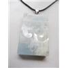 Cozzi Gioielli Ciondolo in Oro Bianco 18 Kt (750) e Acquamarina naturale con inciso OM