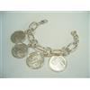 Cozzi Gioielli Bracciale in Argento 925 con 4 monete da 500 lire - Bracciale - Centenario