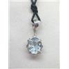 Cozzi Gioielli Ciondolo in Oro Bianco 18 Kt (750) con ACQUAMARINA naturale - pendente pietra -