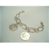 Cozzi Gioielli Bracciale in Argento 925 con 2 monete da 500 lire - Bracciale - Centenario