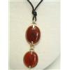 Cozzi Gioielli Ciondolo in ARGENTO 925 con 2 AGATE CORNIOLA cabochion - pietra dura girocollo