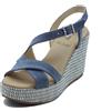 Nero Giardini NeroGiardini E616020D Velour Col. Avio Sandali per Donna in camoscio blu con zep