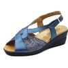 Cinzia Soft IO17109C Blu Perla Sandali Confort Donna in pelle zeppa media fibia
