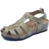 Sabatini 4035 Crazy Kaki Sandali per Donna in pelle verde con strappo