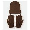 Donna Set Cappello Unicolore + Guanti Touchscreen Invernali Accessori per Uomo Donna