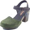Jungla 7831 Samoa Prado Pipa Camila Sandali per Donna in pelle verde marrone con