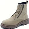 Geox D16HRF Iridea Dk Sand Anfibi per donna in pelle sabbia con lacci e lampo
