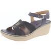 RIPOSELLA ILENIA BLU SANDALI ZEPPA DONNA IN VERA PELLE