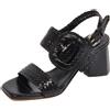 PONS QUINTANA G4652 sandalo donna black PONS QUINTANA braided leather sandals woman