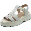 Geox D ADACTER D670NA Lt Sand Sandali zeppa bassa per Donna in pelle bianca