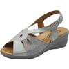 Cinzia Soft IO17109C Beige Rame Sandali Confort Donna in pelle zeppa media fibia