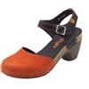 Jungla 7465 Jockey Teja Pop Camila Sandali Donna pelle testa di moro e arancio c