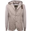 NO BRAND C3188 giacca slim fit uomo NO BRAND cappuccio tortora jacket man