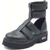 CULT CLW3444100 Slash Mid Black Anfibi aperti per Donna in pelle modello Estivo