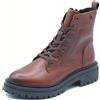 Geox D16HRC Iridea Brown Anfibi per Donna in pelle marrone con lacci e lampo