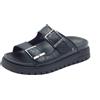 Windsor Smith Mood Nero Sandali per Donna in pelle con doppia regolazione zeppa