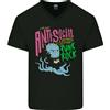Gildan T-Shirt In Cotone V-Neck Antisocial Punk Rock Skinhead Octopus Da Uomo