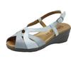Cinzia Soft IO173690 Bianco Sandali Confort Donna in pelle zeppa media fibbia