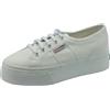 Superga Scarpe Superga per donna in tessuto bianco con zeppa alta