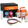 Does not apply Pompa per Vuoto E Manometro AC 1,65 L/S, Ad Aria HVAC a Palette Rotanti Monostad