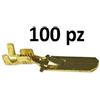 100 PZ CAPOCORDA FASTON 6,3 MASCHIO con dentino 6,3 100 Pz + omaggio