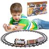 TrAdE Shop Traesio PISTA TRENO TRENINO PER BAMBINI LUNGHEZZA 144CM CON BINARI LOCOMOTIVA E 2 VAGONI