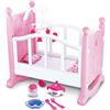 TrAdE Shop Traesio CULLA PER BAMBOLE LETTINO CULLETTA BAMBOLOTTO CON GIOSTRINA E ACCESSORI PAPPA