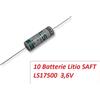 Saft 10 batterie Litio misura A SAFT LS17500 3,6V 3600 mAh LI-SOCl2 con reofori
