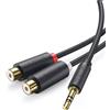 Cavo 2RCA Femmina a Jack Maschio, Adattatore RCA a Minijack, Cavo Audio Stereo R