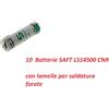 Saft 10 Batterie Stilo AA Litio LS14500 CNR SAFT 3,6V 2600 mAh - Lamelle a saldare