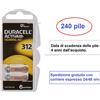 Duracell 240 pile batterie DURACELL ACTIVAIR 312 protesi acustiche apparecchi acustici