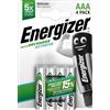 Energizer 4 batterie ministilo AAA ricaricabili NiMH 700 mAh ENERGIZER