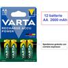 VARTA 12 batterie AA Stilo ricaricabili VARTA 2600 mAh