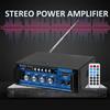 TrAdE Shop Traesio AMPLIFICATORE AUDIO 12V 220V USB SD 2 MICROFONI MP3 FM CASA AUTO KARAOKE BT188A