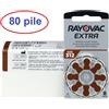 Rayovac 60 batterie RAYOVAC EXTRA 312 PR41 per protesi acustiche appar. acustici
