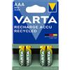VARTA 4 batterie ministilo AAA ricaricabili VARTA 800mAh x cordless, mouse