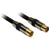 Metronic Cavo Antenna TV Cavo Coassiale TV Maschio Femmina 5 metri Nero 419002 Metronic