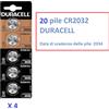 Duracell 20 pile batterie Litio CR2032 DL2032 BR2032 DURACELL 3V