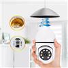 Telecamera WiFi Lampadina 360° HD Zoom App ANDROID IOS IPHONE Interno Esterno